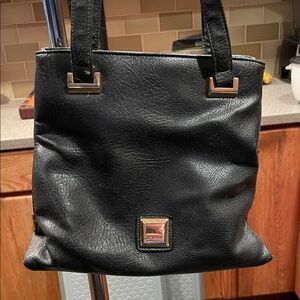 Mondani Black Tote with Gold Accents